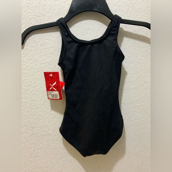 Capezio Elegant Black Dance Bodysuit leotard dance tumble size 1/CH - Picture 1 of 5